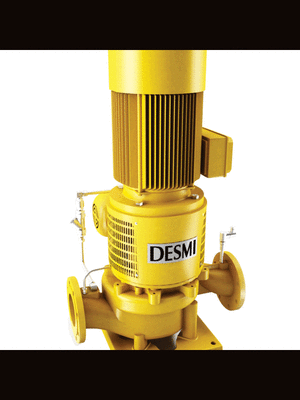 Вертикальный судовой центробежный насос DESMI серии NSL, желтый